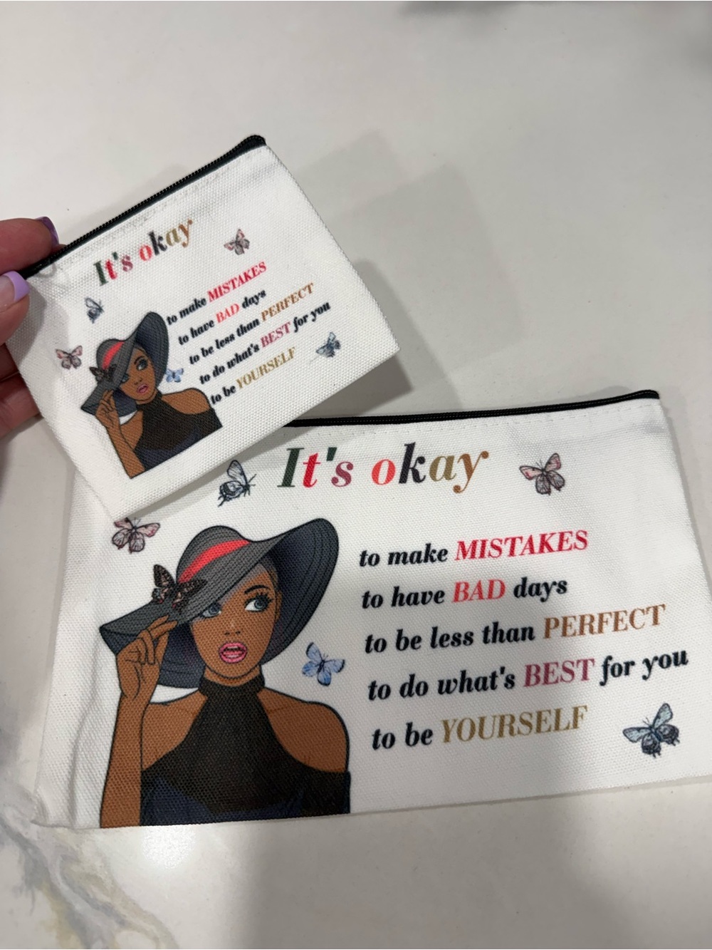 Cosmetic pouch set It's Okay Inspirational Women's New